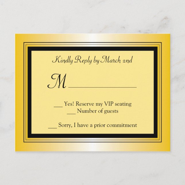 Carte postale RSVP du parti Oscar (Devant)