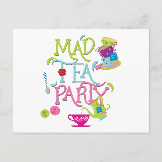 Carte postale RSVP Fantaisie de Wonderland Mad Tea (Devant)