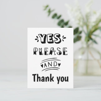 Carte Postale RSVP générique noir et blanc