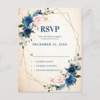RSVP géométrique RSVP de la Marine Blue Blush Russ