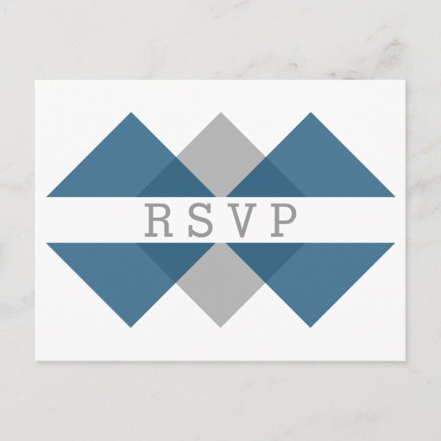 Carte postale RSVP Gray Bleu (Devant)