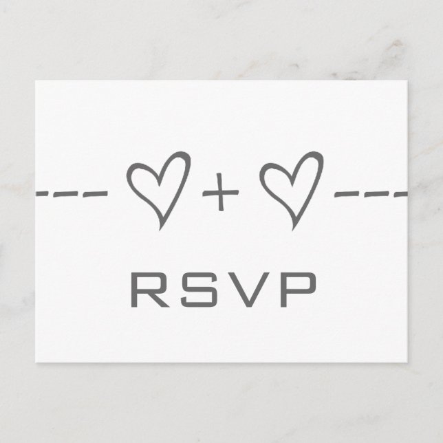 Carte postale RSVP Gray Heart Equation (Devant)