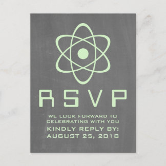 Carte postale RSVP Green Atomic Chalkboard