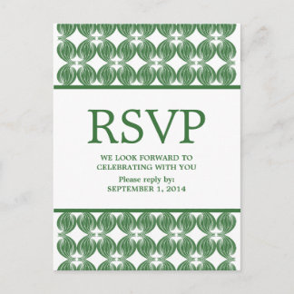 Carte postale RSVP Green Modern Deco