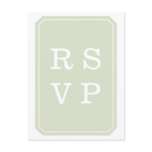 Carte postale RSVP Green Simply Elegant Wedding