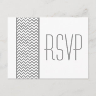 Carte postale RSVP Gris Chevron Border