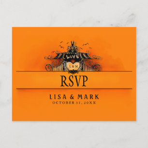 Carte Postale RSVP Halloween - Orange & Black Love
