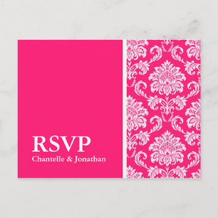 Carte postale RSVP Hot Rose Damask