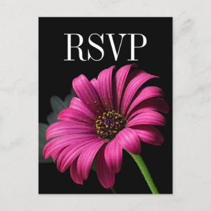 Carte postale RSVP Hot rose Gerber Daisy Wedding
