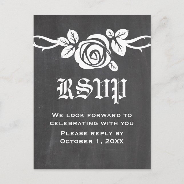 Carte postale RSVP ivoire Rose (Devant)