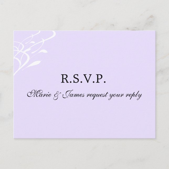 Carte postale RSVP Lavendar léger et respirant (Devant)