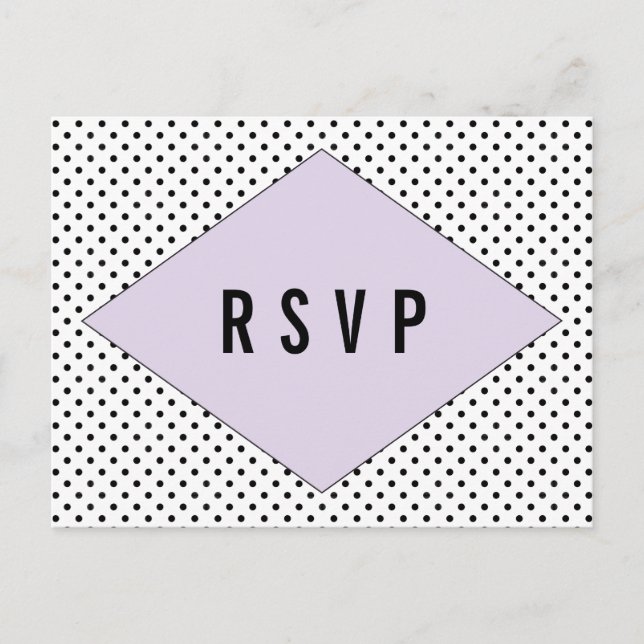 Carte postale RSVP Lilac Modern Pois (Devant)