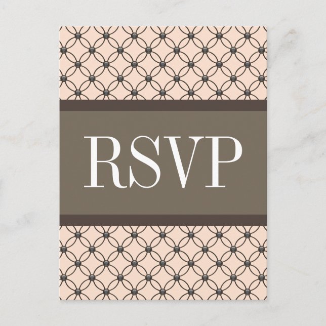 Carte postale RSVP Linen Fancy Lattice (Devant)
