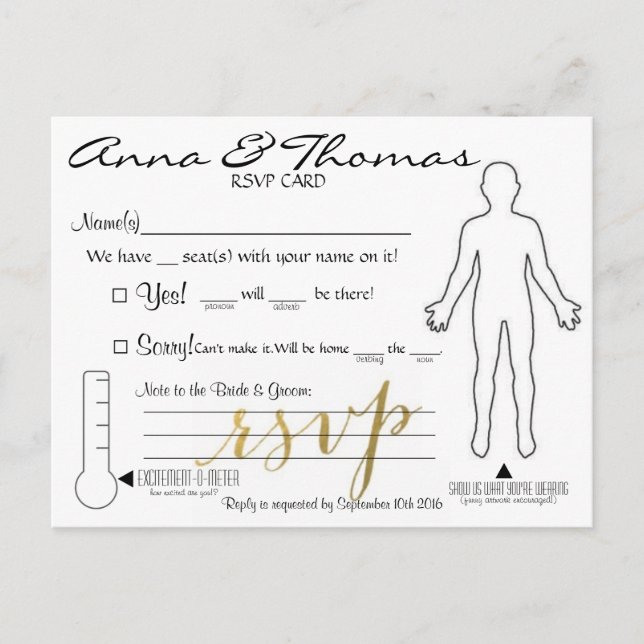 Carte postale RSVP (Mariage) (Devant)