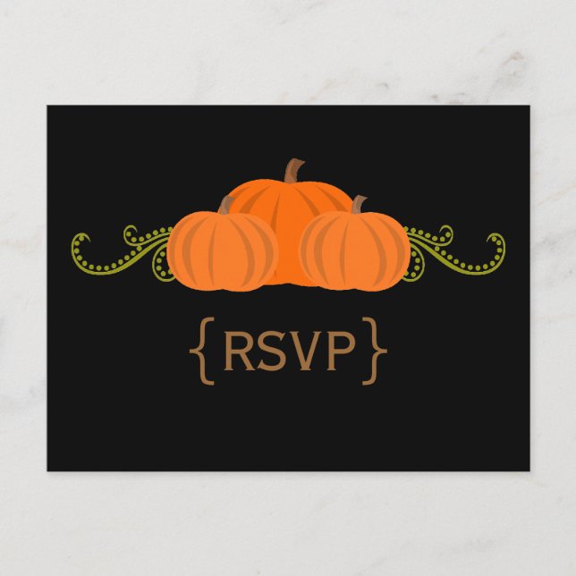 Carte postale RSVP Mariage de automne citrouille ( (Devant)