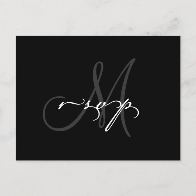 Carte postale RSVP Mariage élégant (Devant)
