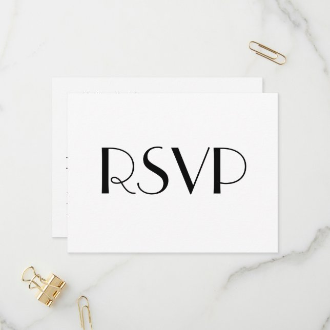 Carte postale RSVP minimal Déco Blanc Mariage (Devant/Arrière en situation)