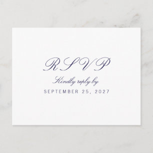 Carte postale RSVP minimaliste de réponse blanche