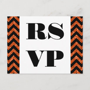 Carte postale RSVP Orange Chevron Parties scintill