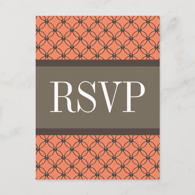 Carte postale RSVP Orange Fancy Lattice (Devant)