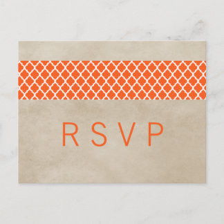 Carte postale RSVP Orange Rustique Quatrefoil