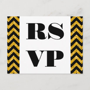 Carte postale RSVP Parties scintillant Chevron jau