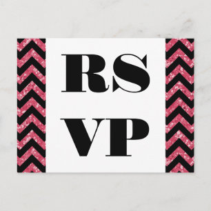 Carte postale RSVP Parties scintillant Chevron ros