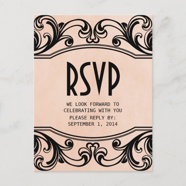 Carte postale RSVP Peach Vintage Swils (Devant)