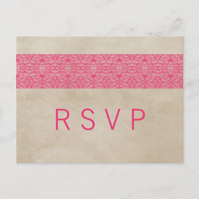 Carte postale RSVP Pink Rustique (Devant)