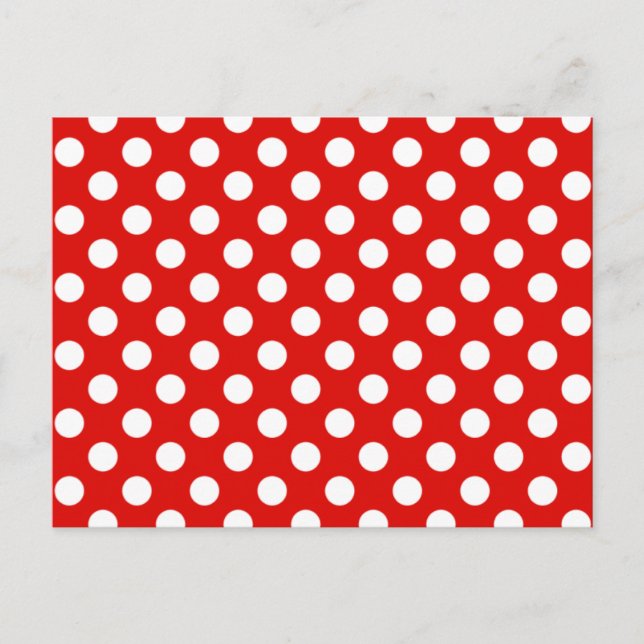 Carte postale RSVP Pointe Rouge & Blanc Polka (Devant)