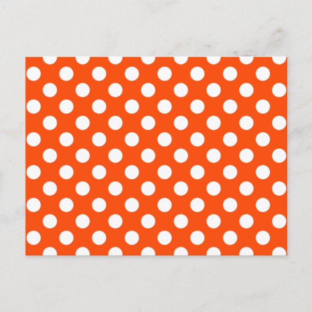 Carte postale RSVP Polka Pot Wedding Orange & Whit (Devant)