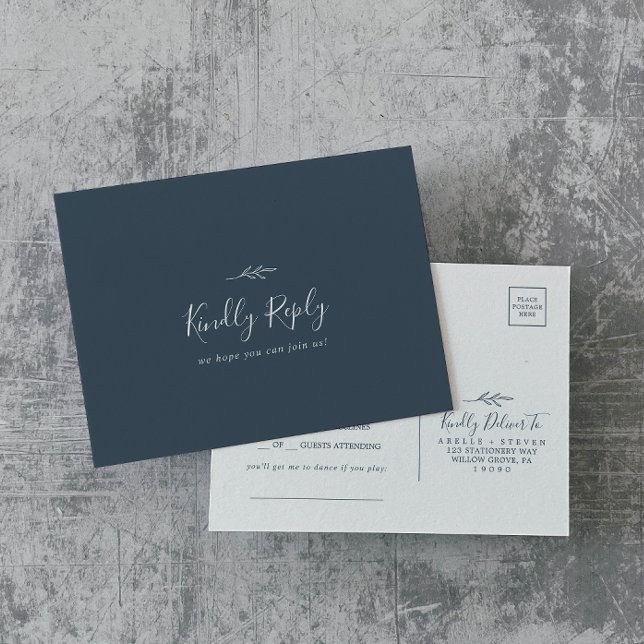 Carte Postale RSVP pour demande d'ardoise bleue mi (Créateur téléchargé)