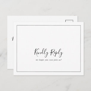 Carte postale RSVP pour demande de chanson minimal