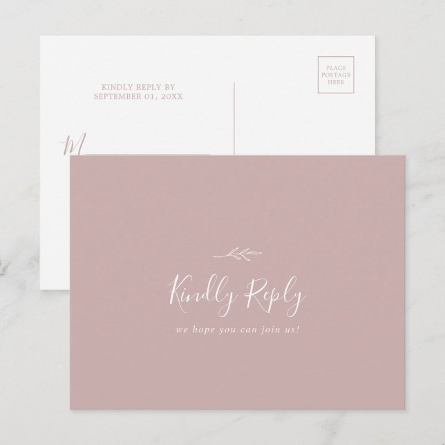 Carte postale RSVP pour demande de chansons pour R (Devant / Derrière)