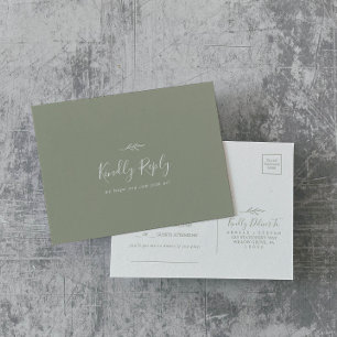 Carte postale RSVP pour demande de chansons vertes