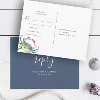 Carte postale RSVP pour le crabe bleu côtier
