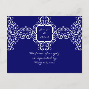 Carte postale RSVP pour le Monogramme romantique b