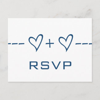 Carte postale RSVP pour l'équation Coeur Bleu