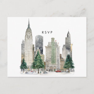 Carte postale rsvp pour les vacances d'hiver à New