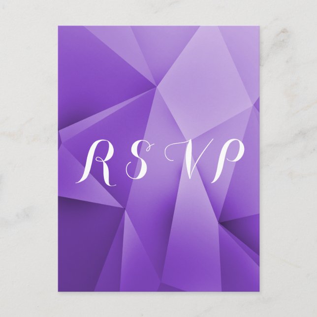 Carte postale RSVP pour mariage Amethyst Jewel Ton (Devant)