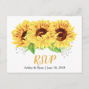 Carte postale RSVP pour mariage floral de tourneso