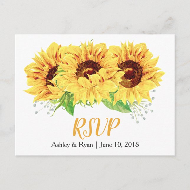 Carte postale RSVP pour mariage floral de tourneso (Devant)