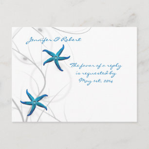 Carte postale RSVP pour poisson d'eau bleu et cora
