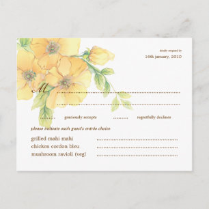 Carte postale RSVP pour réponse Mariage de fleurs