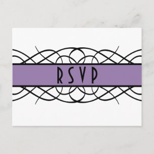 Carte postale RSVP pourpre-déco