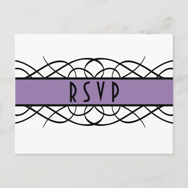 Carte postale RSVP pourpre-déco (Devant)