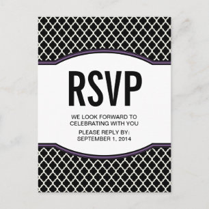 Carte postale RSVP Purple Elegant Quatrefoil