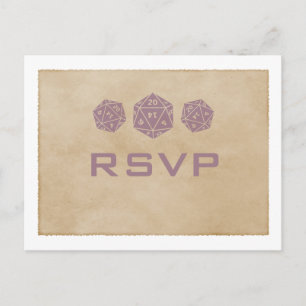 Carte postale RSVP Purple Grunge D20 Dice Gamer