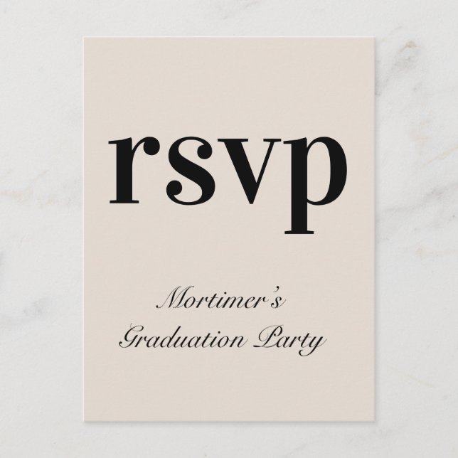 Carte postale "rsvp" respectable (Devant)