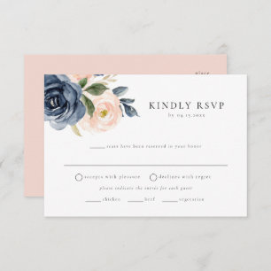 Carte postale RSVP Romantic Navy Floral Meice Choi